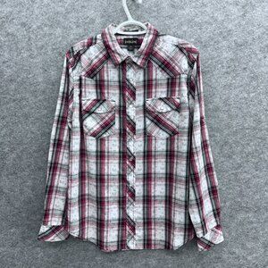 Helix Men's Athletic Fit Western Pearl Snap Plaid, M, 100% Athletic Fit Cotton